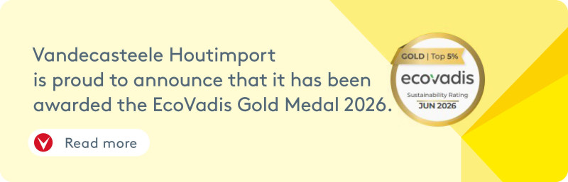 Vandecasteele Houtimport awarded EcoVadis Gold Medal